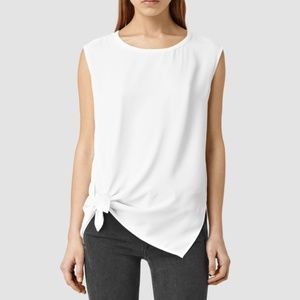 All Saints Heny White Sleeveless Top with Side Tie